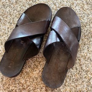 Brador leather sandal, brown. Size 39, or US size 8